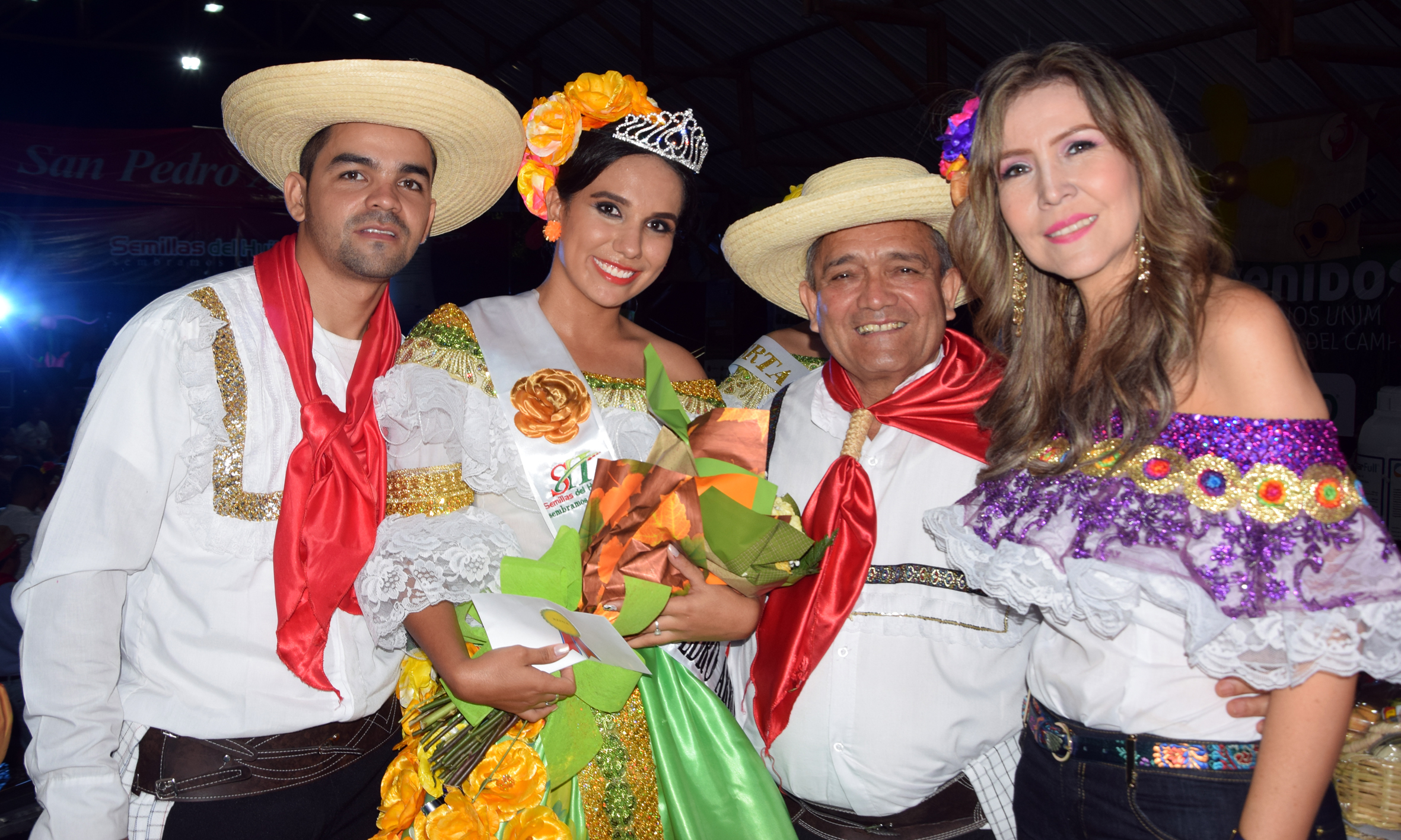 Oscar Javier Vargas, Sofía Ortiz Tovar, Reina Semillas del Huila 2018; Luis Alfonso Castellanos y Mónica Segovia.